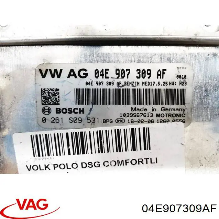 Módulo de direção (Centralina eletrônica) de motor VAG 04E907309AF