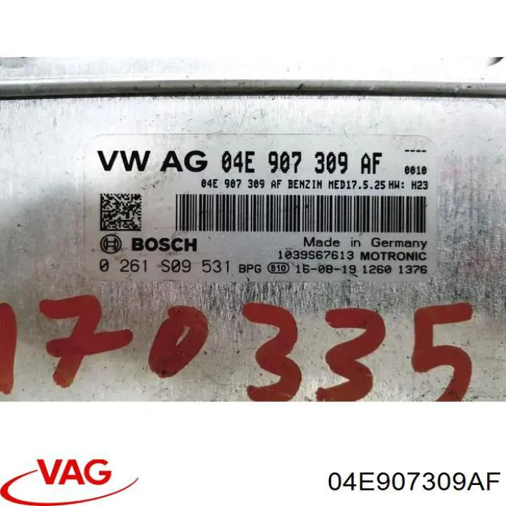 Módulo de direção (Centralina eletrônica) de motor 04E907309AF VAG