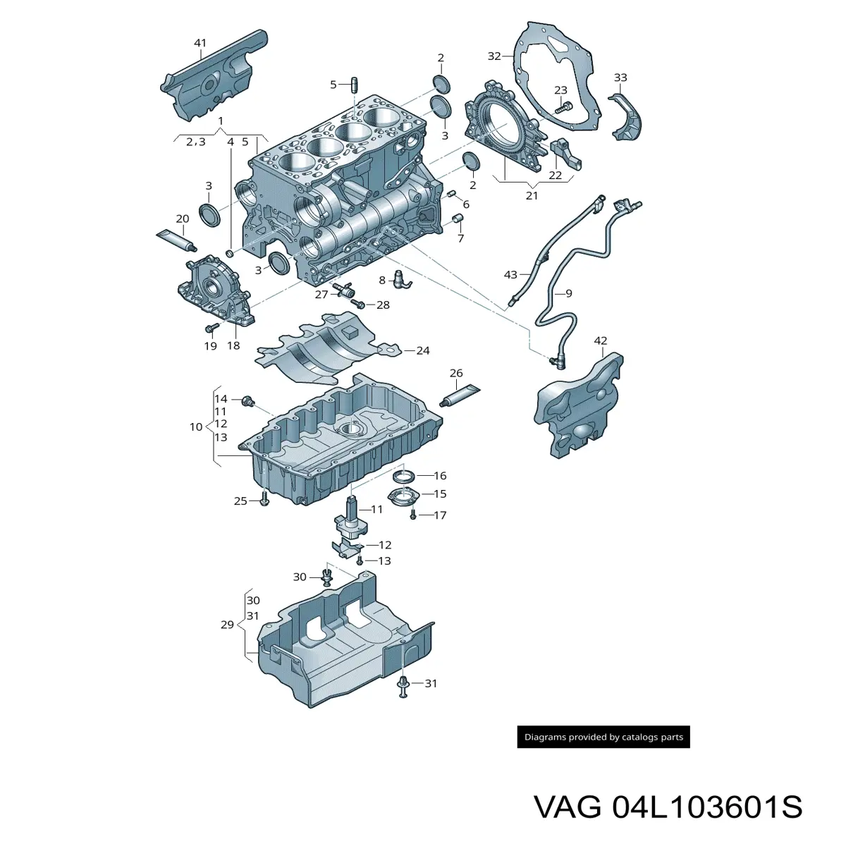 Panela de óleo de cárter do motor VAG 04L103601S preço, a partir de 302,17 USD