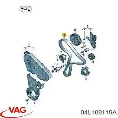 04L109119A VAG Correia do mecanismo de distribuição de gás