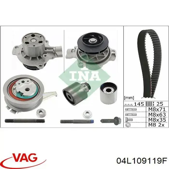 04L109119F VAG Correia do mecanismo de distribuição de gás