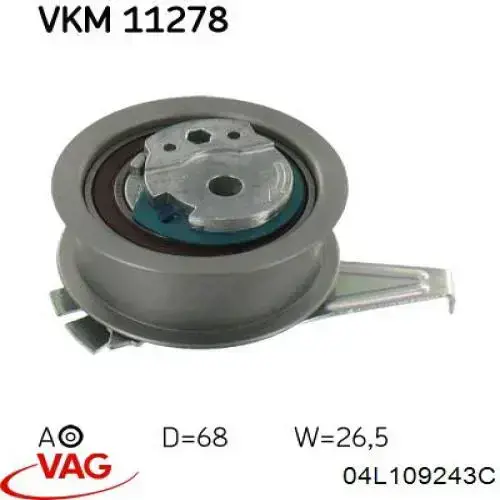 Compre 04L109243C VAG Reguladora de tensão da correia do mecanismo de distribuição de gás