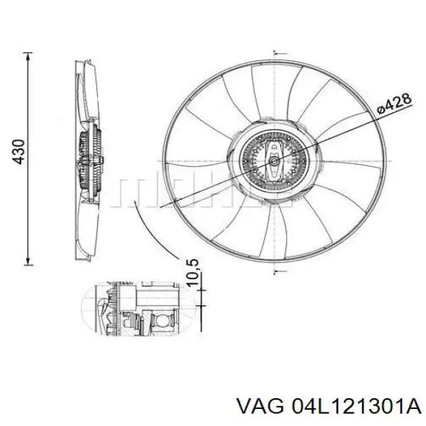 04L121301A VAG Acoplamento viscoso de ventilador de esfriamento