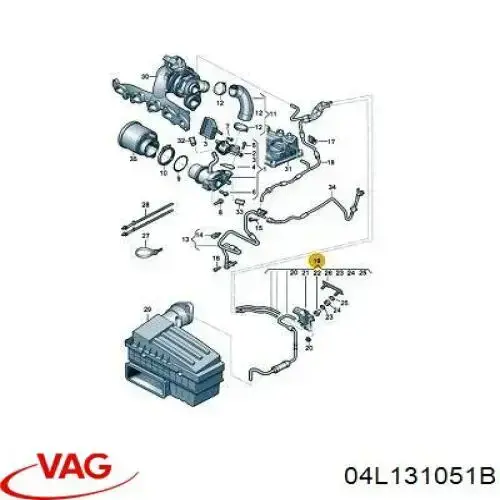 Mangueira a vácuo de controlo EGR VAG 04L131055B preço, a partir de 61,51 USD