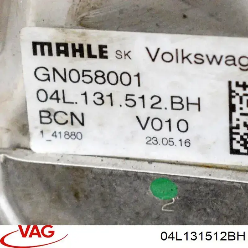 04L131512BH VAG Radiador do sistema EGR de recirculação dos gases de escape