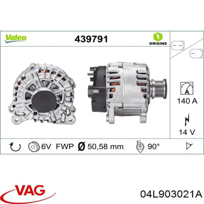 Gerador VAG 04L903021A preço, a partir de 105,56 USD