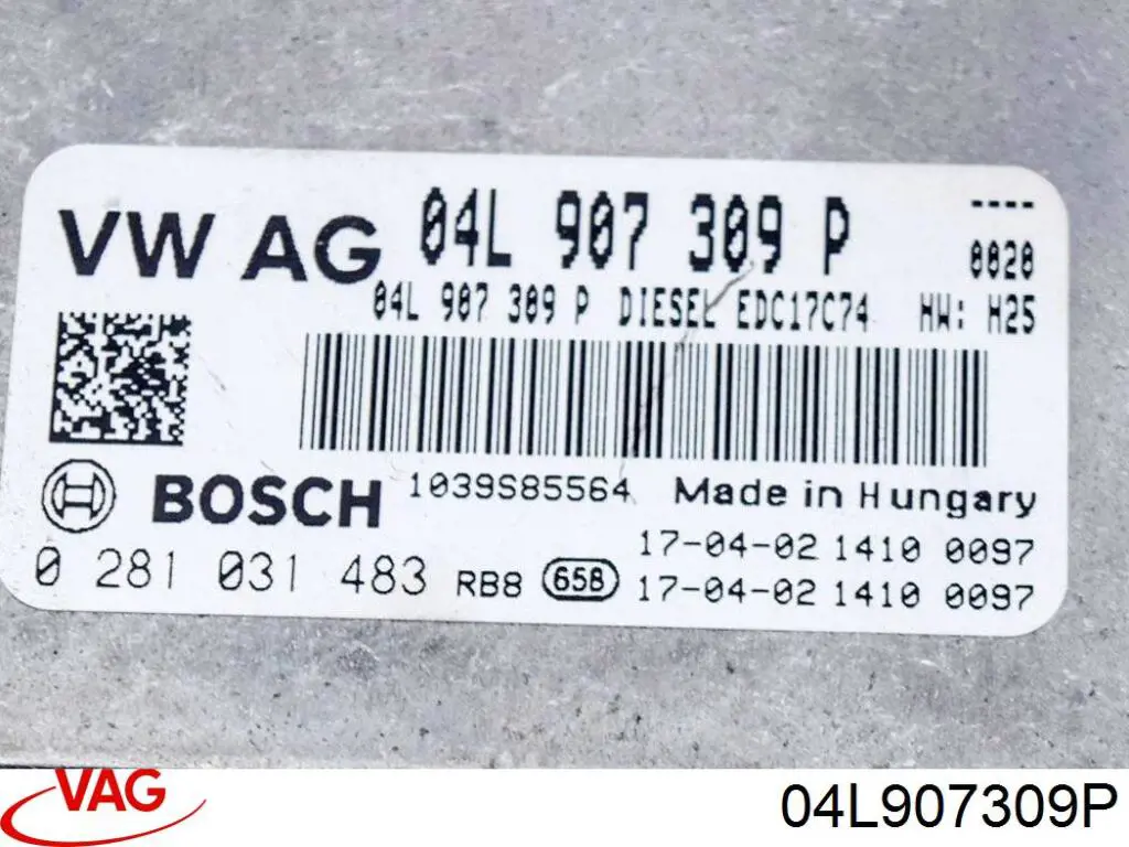 04L907309P VAG Módulo de direção (Centralina eletrônica) de motor