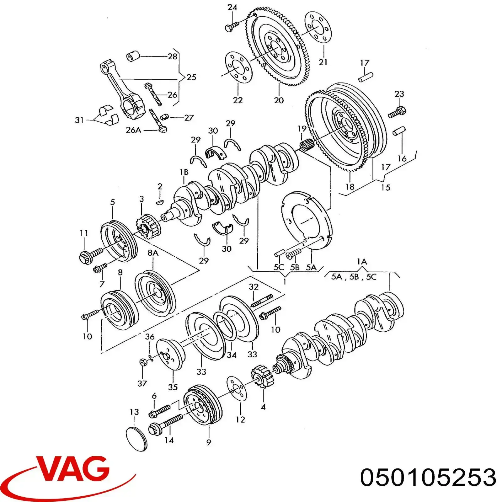 Polia de cambota VAG 050105253 preço, a partir de  