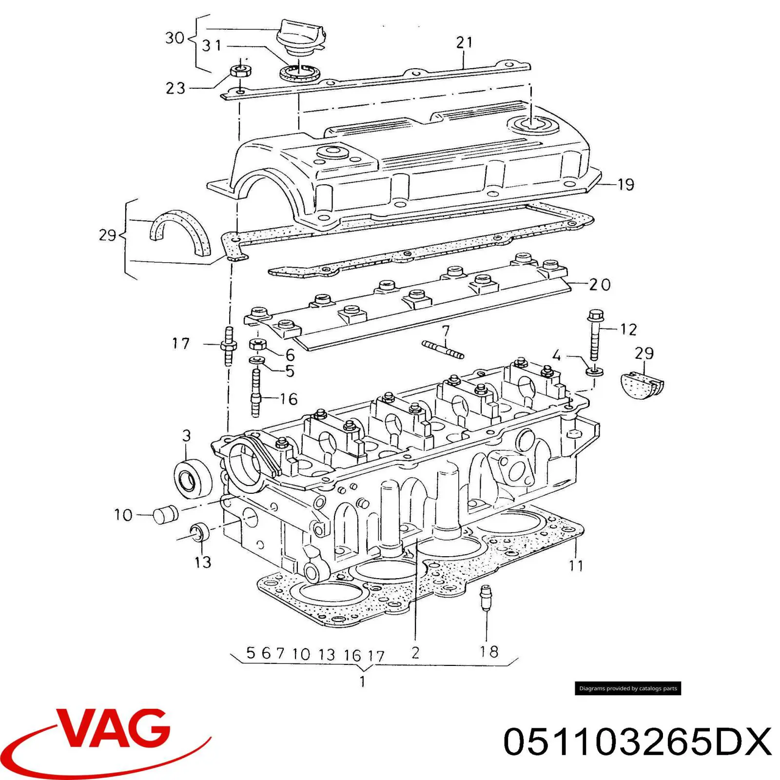 051103265DX VAG Cabeça de motor (CBC)