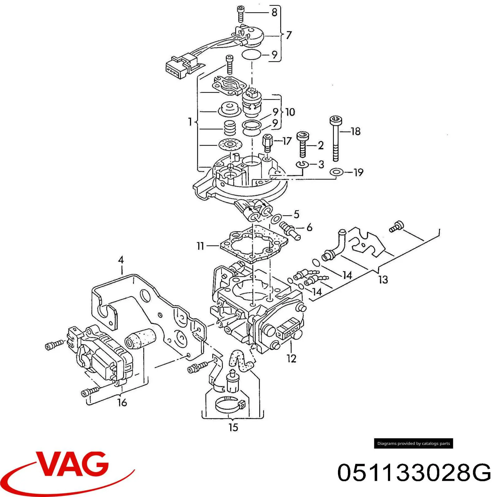 051133028G VAG Válvula de borboleta montada