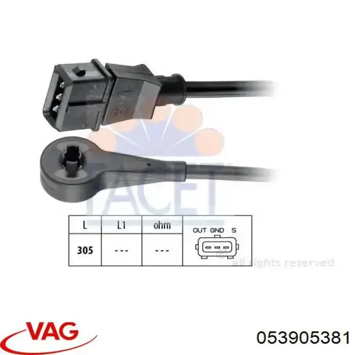053905381 VAG Sensor de posição (de revoluções) de cambota