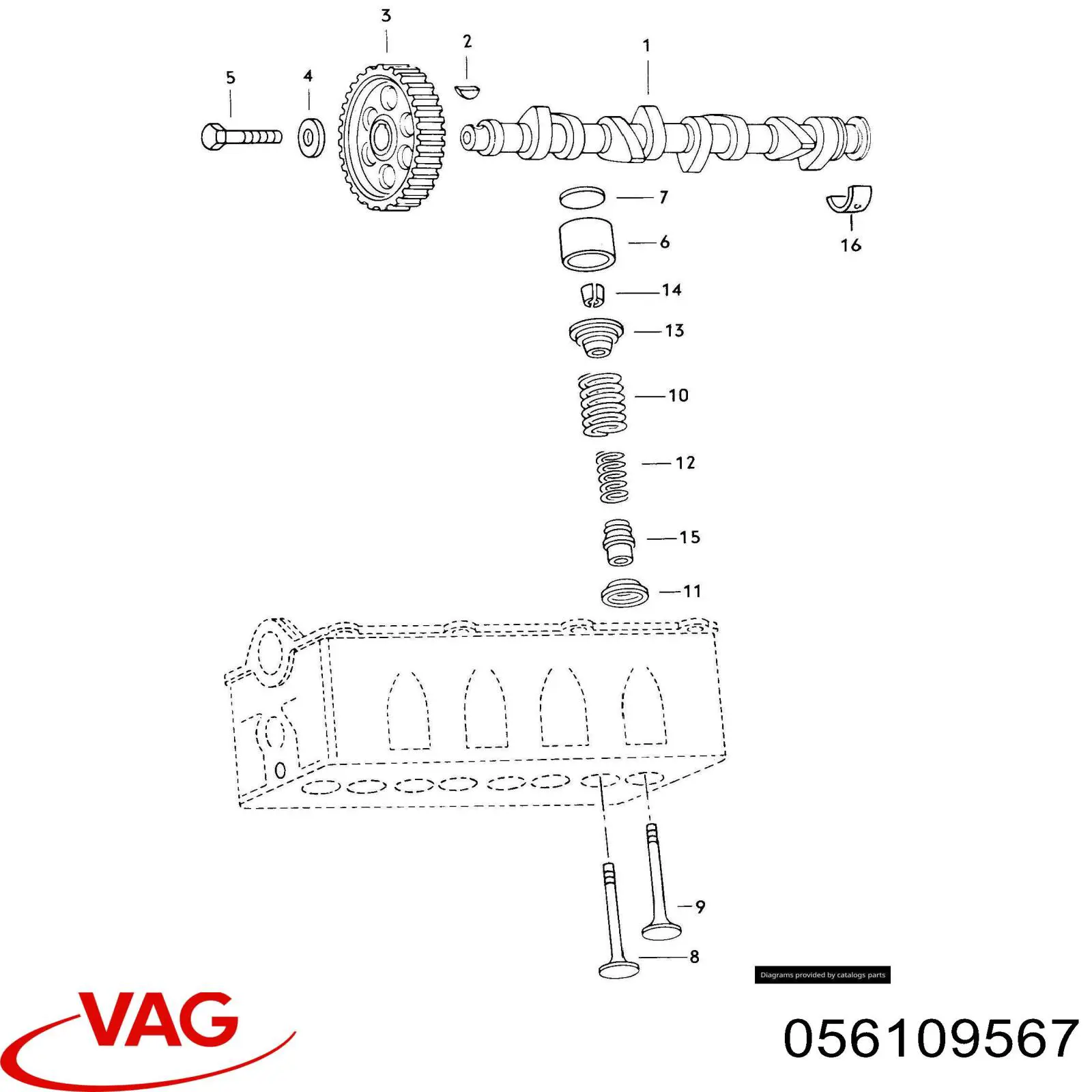 Arruela de regulação VAG 056109567 preço, a partir de 1,84 USD