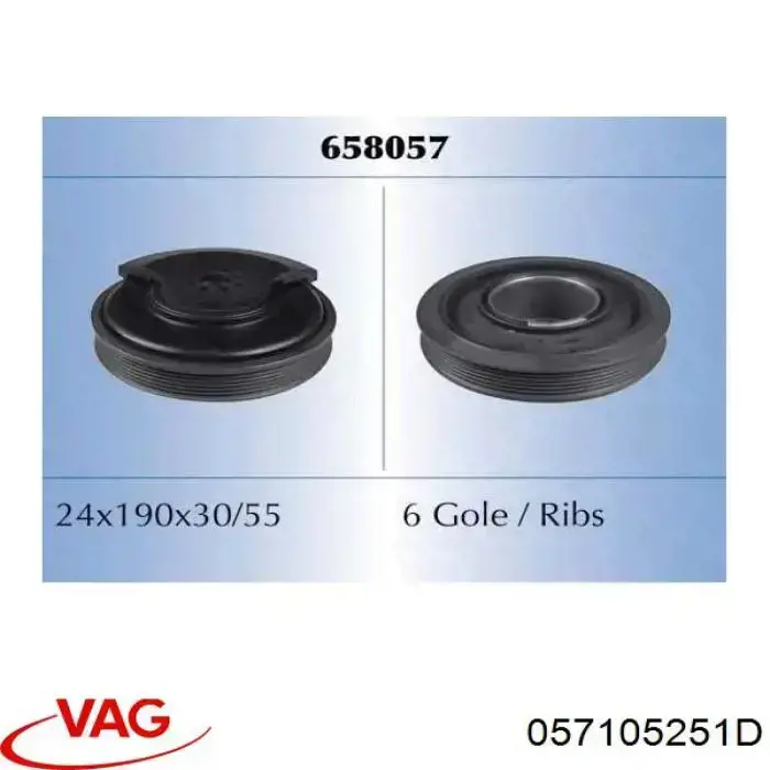 Compre 057105251D VAG Polia de cambota