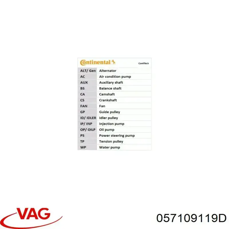 Compre 057109119D VAG Correia do mecanismo de distribuição de gás