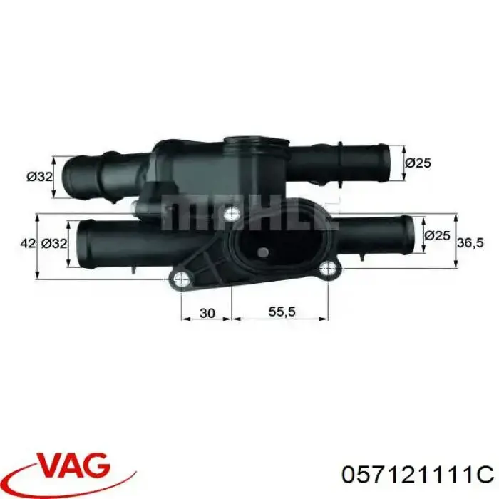 057121111C VAG Caixa do termostato