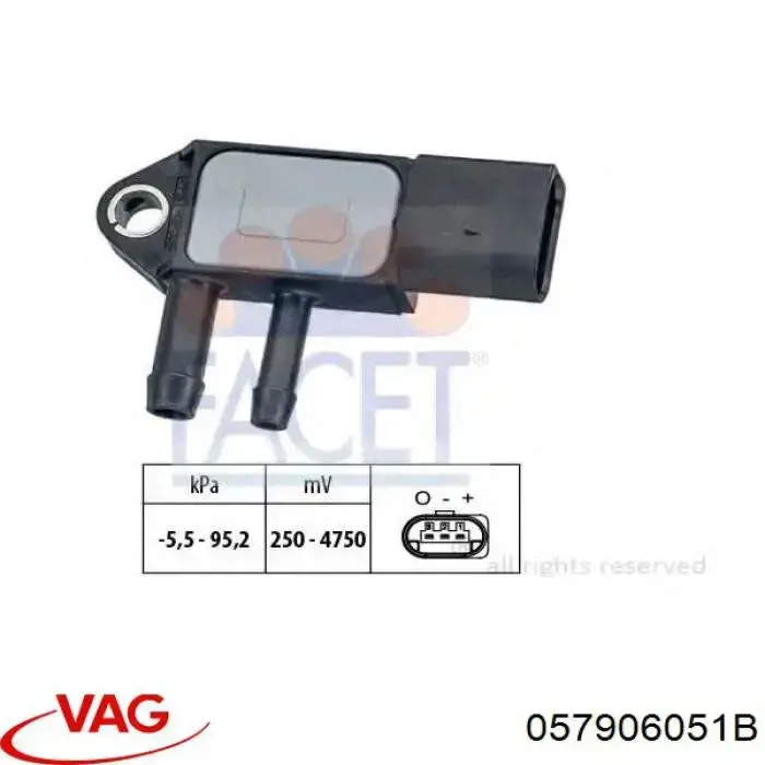 Sensor de pressão dos gases de escape VAG 057906051B preço, a partir de 73,81 USD