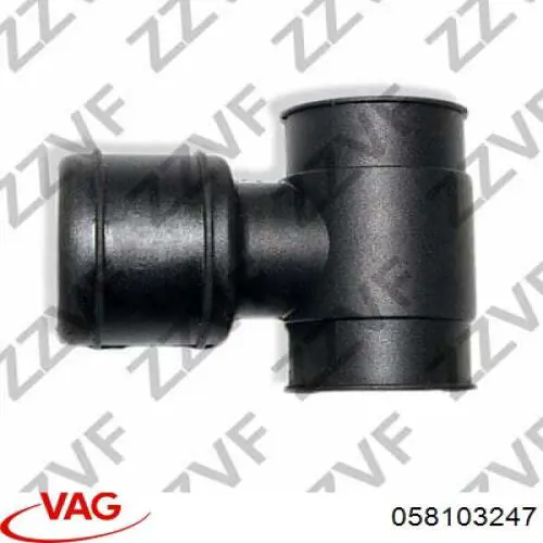 Compre 058103247 VAG Cano derivado de ventilação de cárter (de separador de óleo)