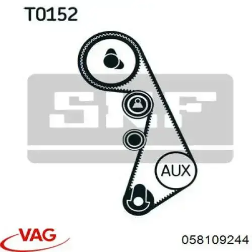 Compre 058109244 VAG Rolo parasita da correia do mecanismo de distribuição de gás
