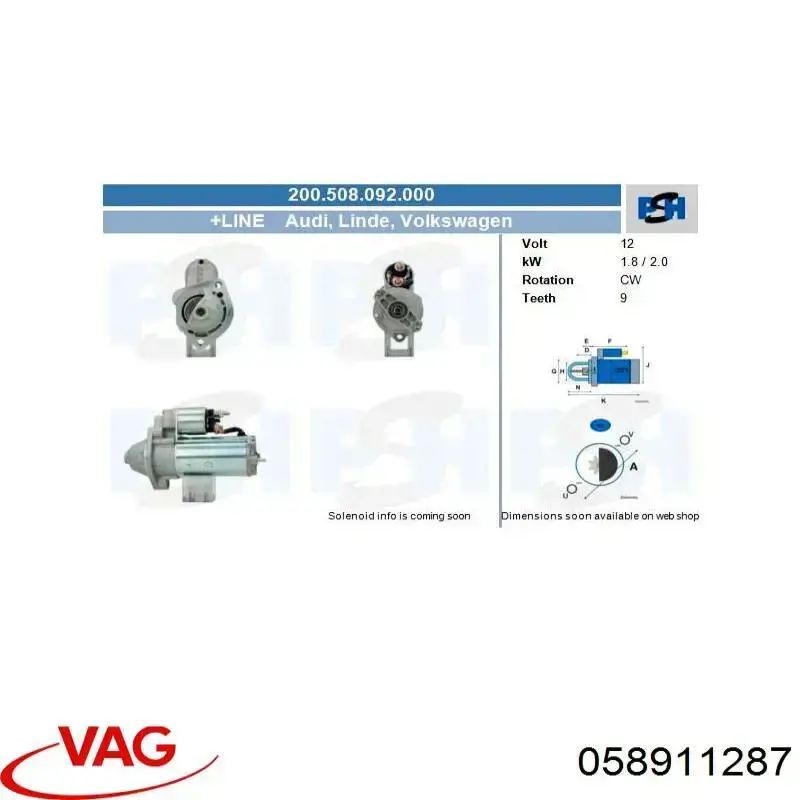 Relê retrator do motor de arranco VAG 058911287 preço, a partir de 35,19 USD