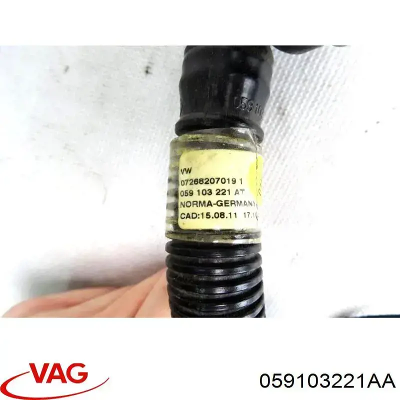 Cano derivado de ventilação de cárter (de separador de óleo) VAG 059103221AA preço, a partir de 108,14 USD