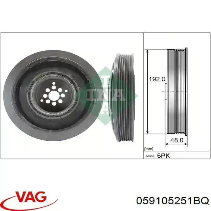 Polia de cambota VAG 059105251BQ preço, a partir de 552,12 USD