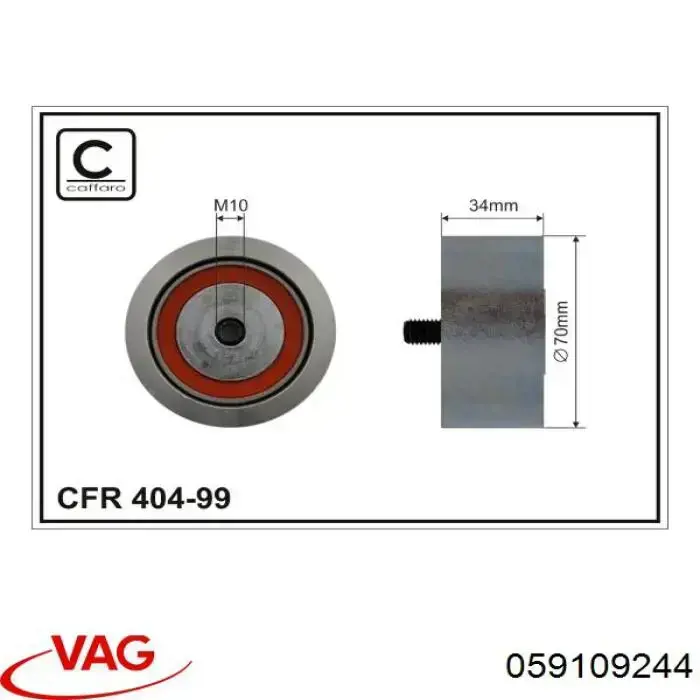 Compre 059109244 VAG Rolo parasita da correia do mecanismo de distribuição de gás