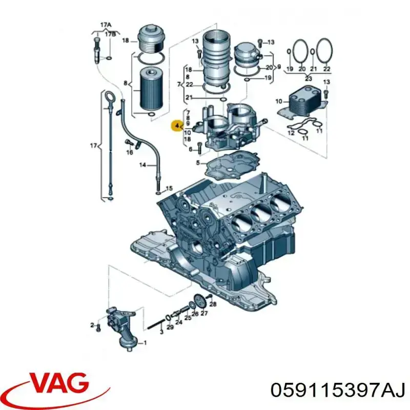 Consola do filtro de óleo VAG 059115397AJ preço, a partir de 143,02 USD