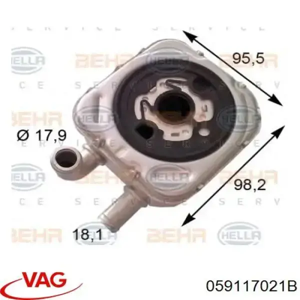 Radiador de óleo (frigorífico), debaixo de filtro VAG 059117021B preço, a partir de 61,37 USD