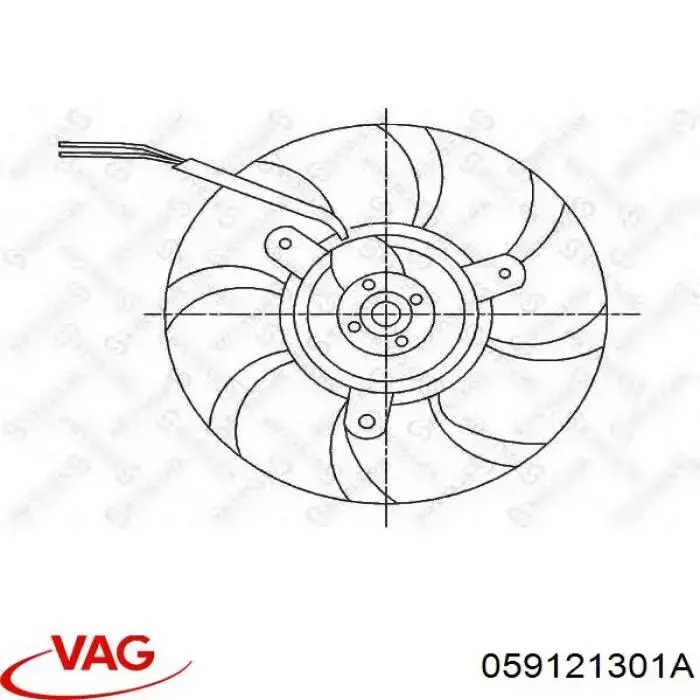 Compre 059121301A VAG Ventilador (roda de aletas) do radiador de esfriamento