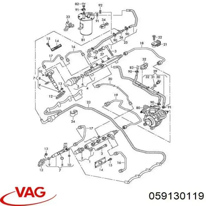 Vedante anular de tubo de ligação de retorno de mangueira do injetor VAG 059130119 preço, a partir de 1,08 USD