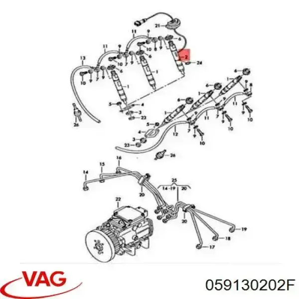 059130202F VAG Injetor de injeção de combustível