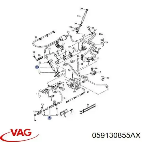 Injetor de injeção de combustível VAG 059130855AX preço, a partir de 143,02 USD