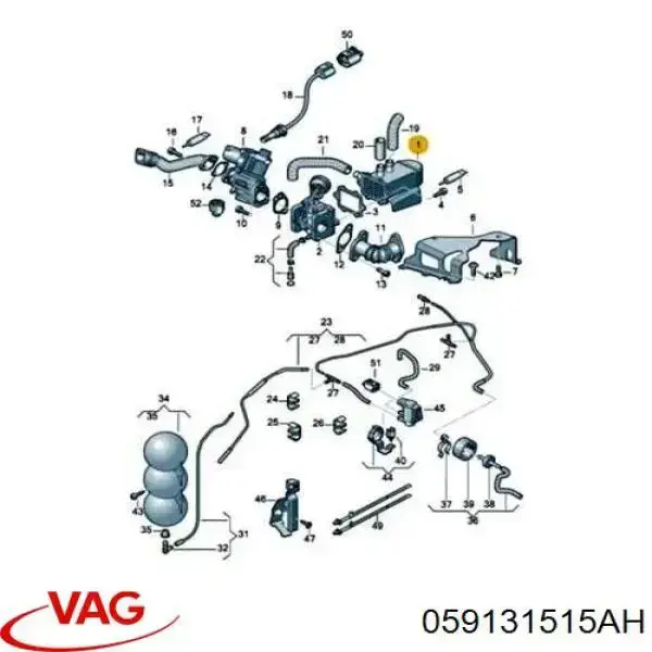 Radiador do sistema EGR de recirculação dos gases de escape VAG 059131515AH preço, a partir de 801,27 USD