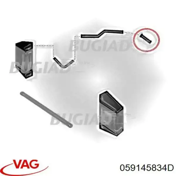 Compre 059145834D VAG Mangueira (cano derivado) de intercooler