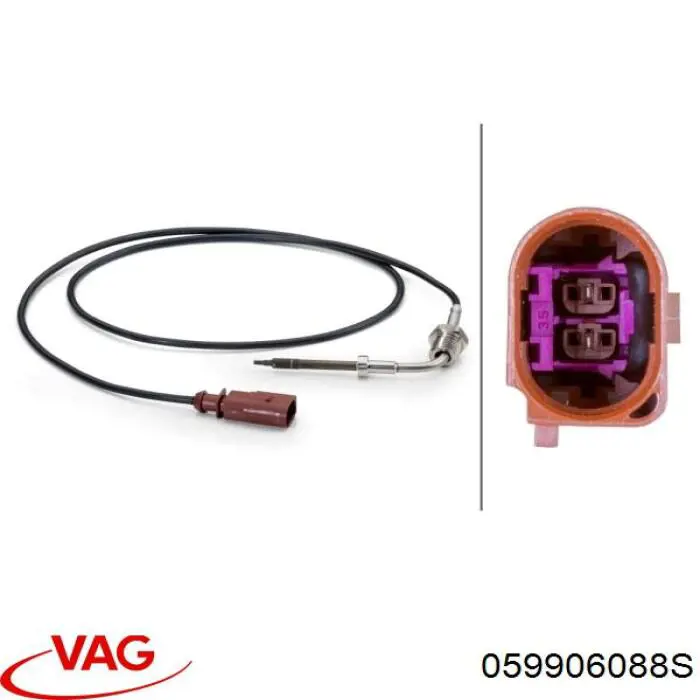 Sensor de temperatura dos gases de escape (GE), antes de filtro de partículas diesel VAG 059906088S preço, a partir de 112,39 USD