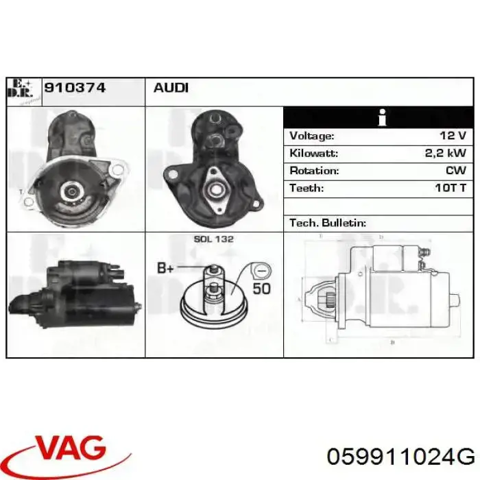 Compre 059911024G VAG Motor de arranco