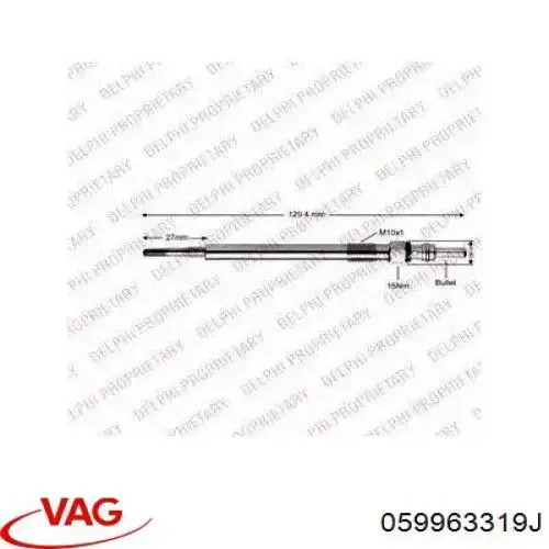 Vela de incandescência VAG 059963319J preço, a partir de 23,86 USD