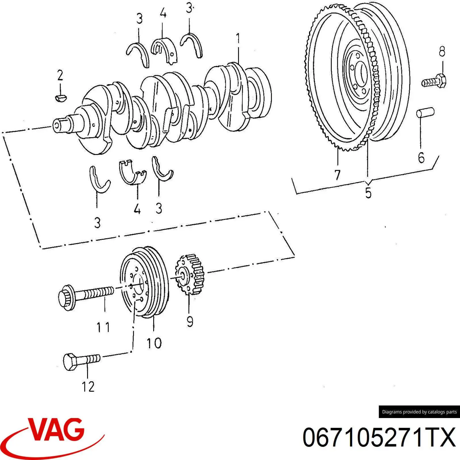 Volante de motor VAG 067105271T preço, a partir de  USD