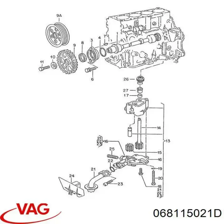 Roda dentada de acionamento de bomba de óleo VAG 068115021D preço, a partir de 49,34 USD