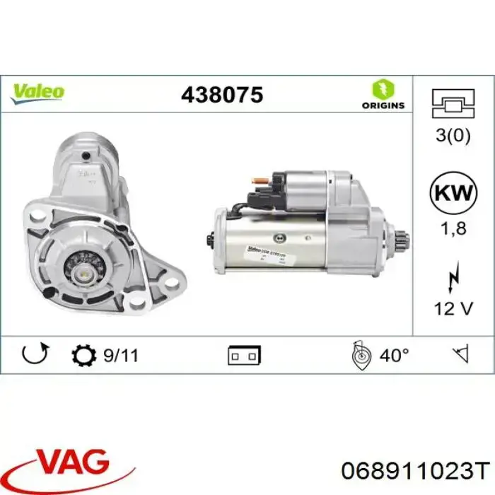 Compre 068911023T VAG Motor de arranco