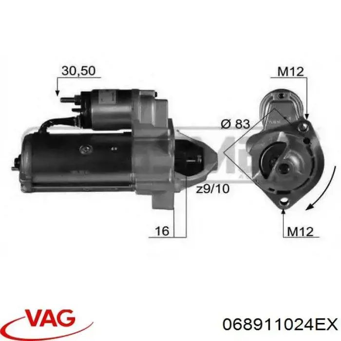 068911024EX VAG Motor de arranco