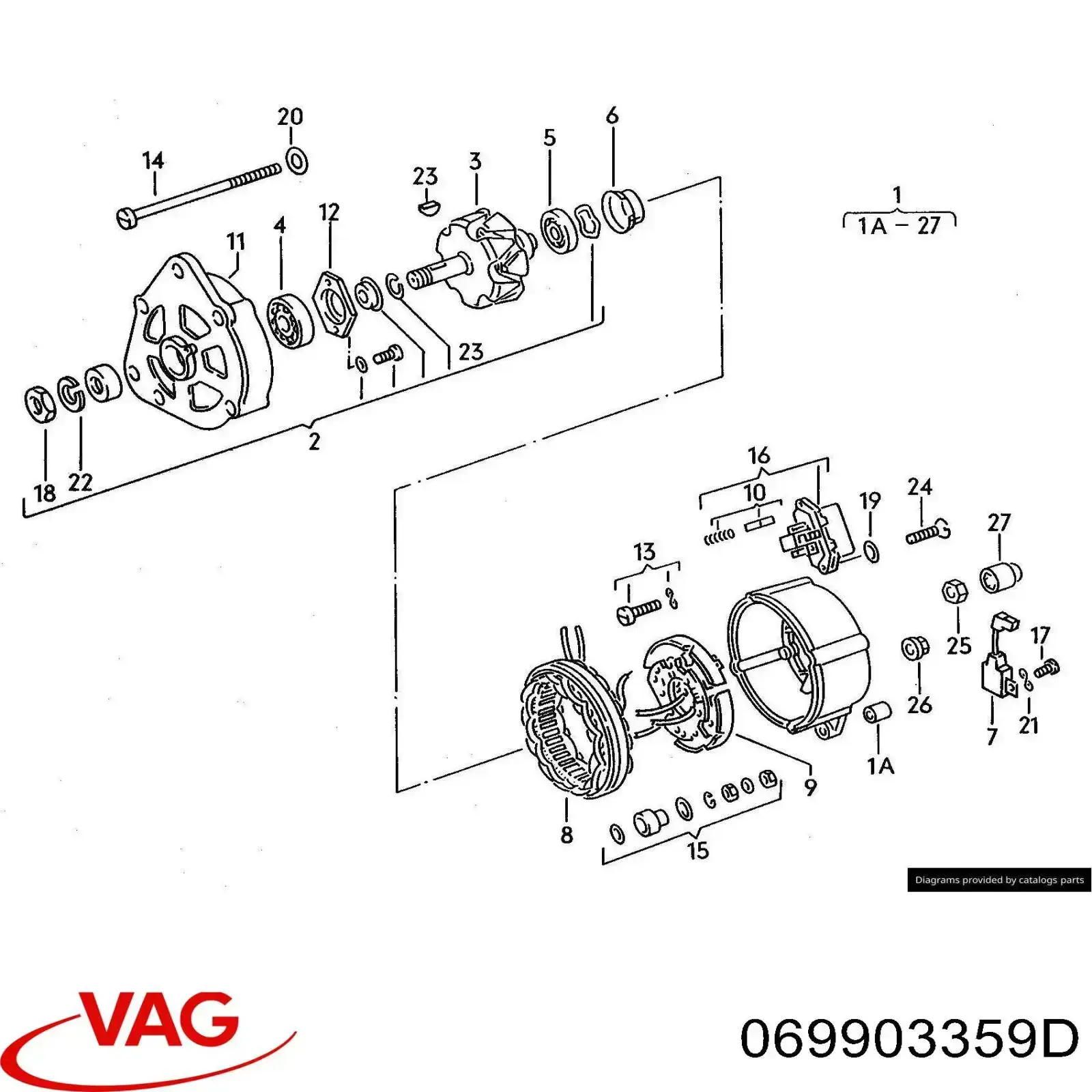 9130086 Volvo Eixo de diodos do gerador