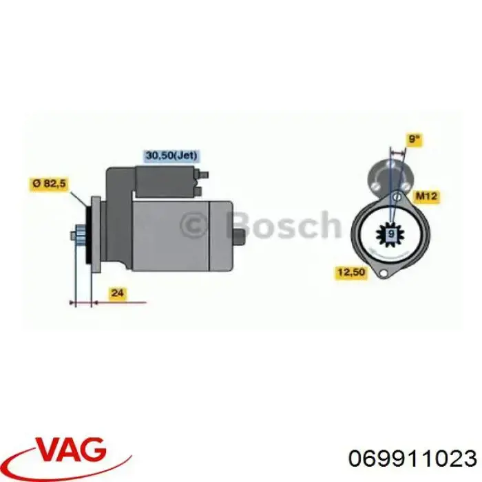 Motor de arranco 069911023 VAG