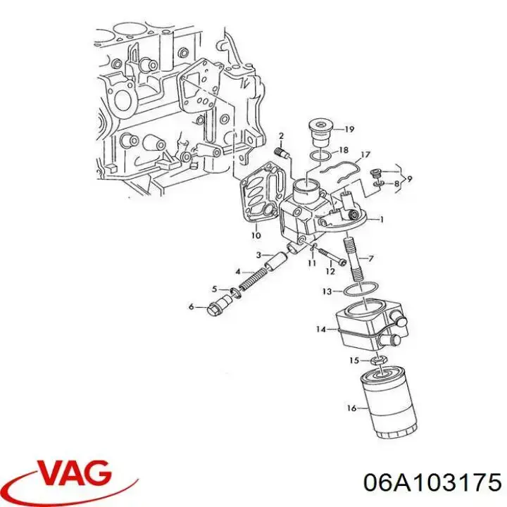 06A103175 VAG Válvula de retorno de óleo do sistema