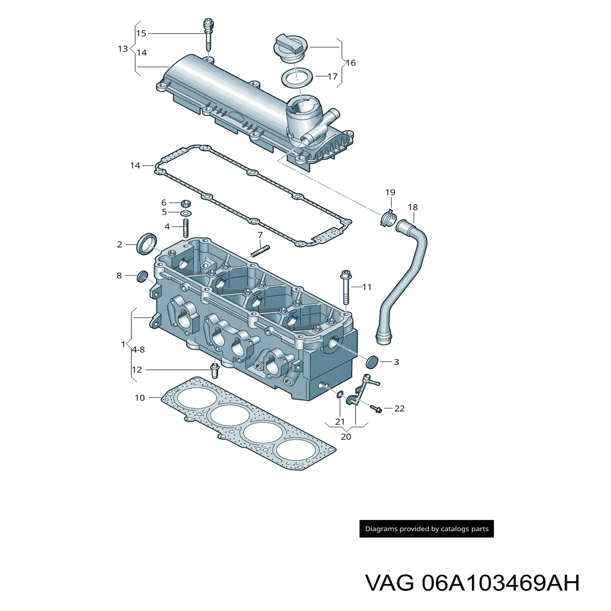 06A103469AH VAG Tampa de válvulas