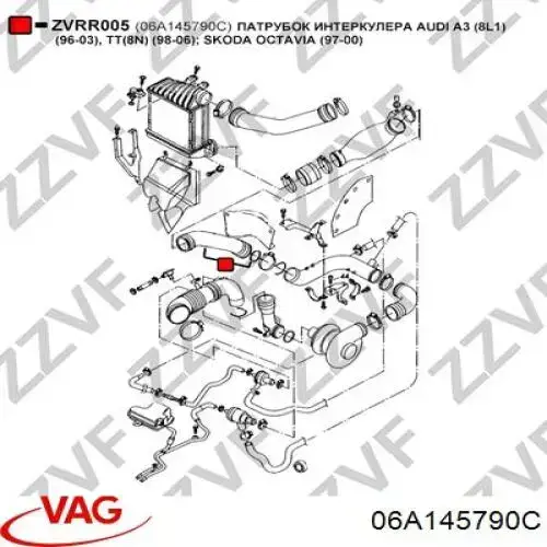 Compre 06A145790A VAG Cano derivado de ar