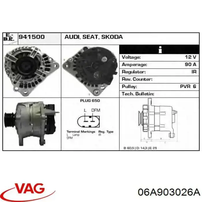 Compre 06A903026A VAG Gerador