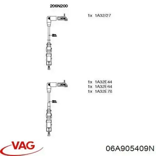 Fios de alta voltagem, kit VAG 06A905409N preço, a partir de 54,28 USD