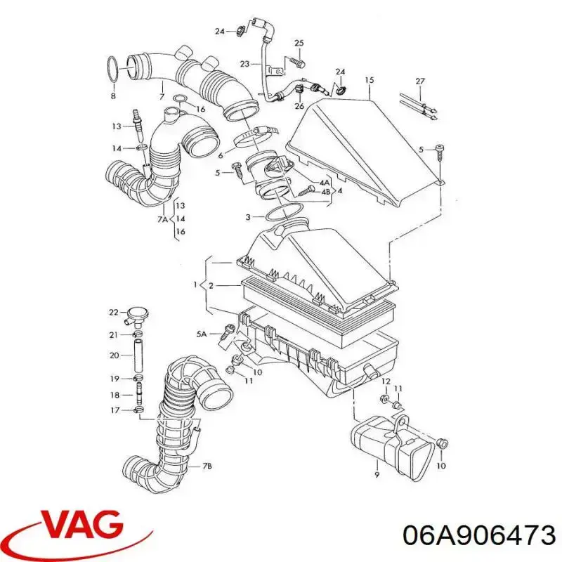 Sensor de fluxo (consumo) de ar, medidor de consumo M.A.F. - (Mass Airflow) VAG 06A906473 preço, a partir de 107,20 USD