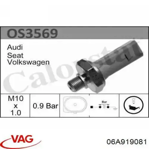 Compre 06A919081 VAG Sensor de pressão de óleo